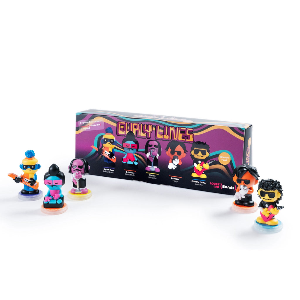 Curly Lines band — five figurines and box